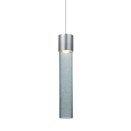 Besa Lighting Wanda 12 Cord Pendant, Blue Bubble, Satin Nickel Finish, 1x3W LED 1XT-WAND12BL-LED-SN